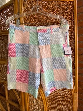 NWT Vineyard Vines Pastel Patchwork Shorts in Pink, Mint & Sky Blue With Whales